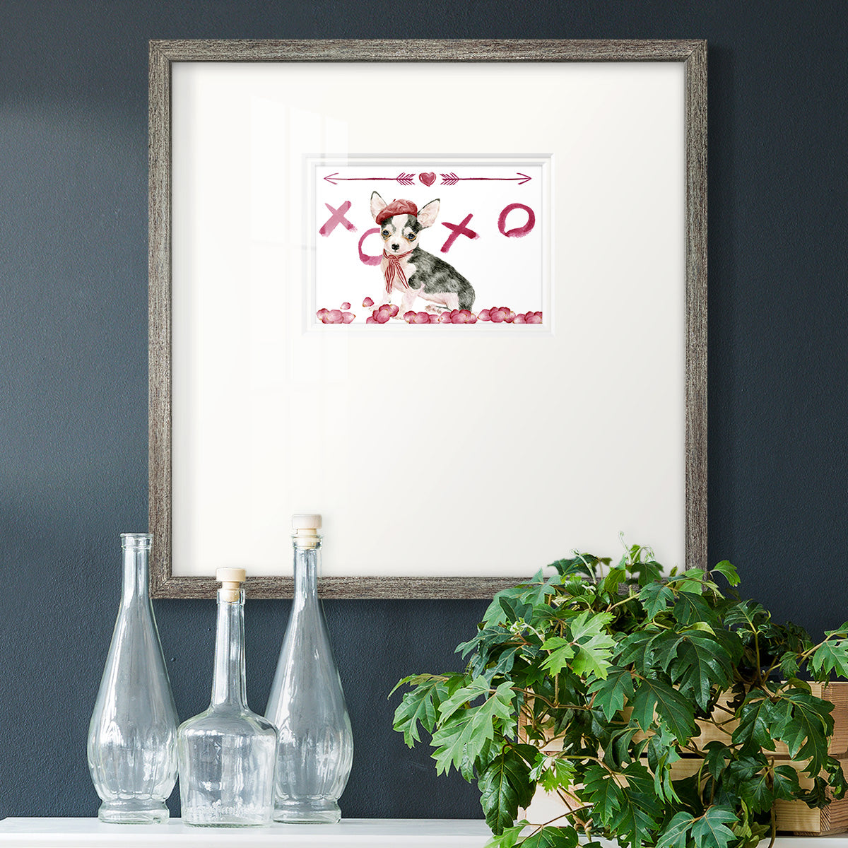 Puppy Valentine Collection A Premium Framed Print Double Matboard