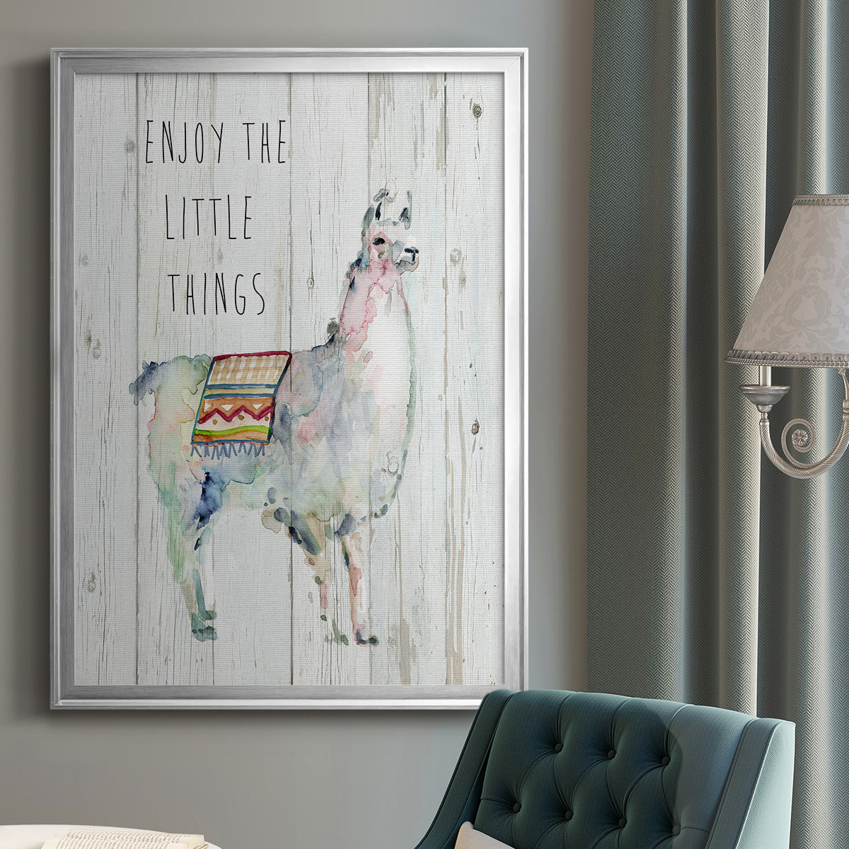 Llama Little Things - Modern Framed Canvas Print