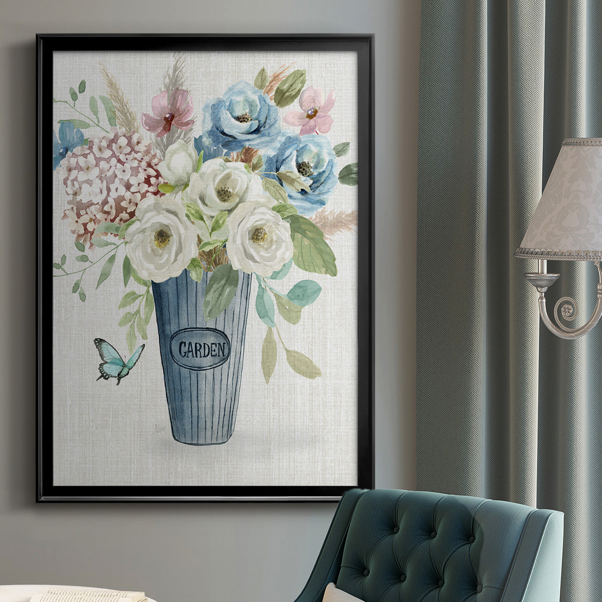 Garden Bouquet - Modern Framed Canvas Print