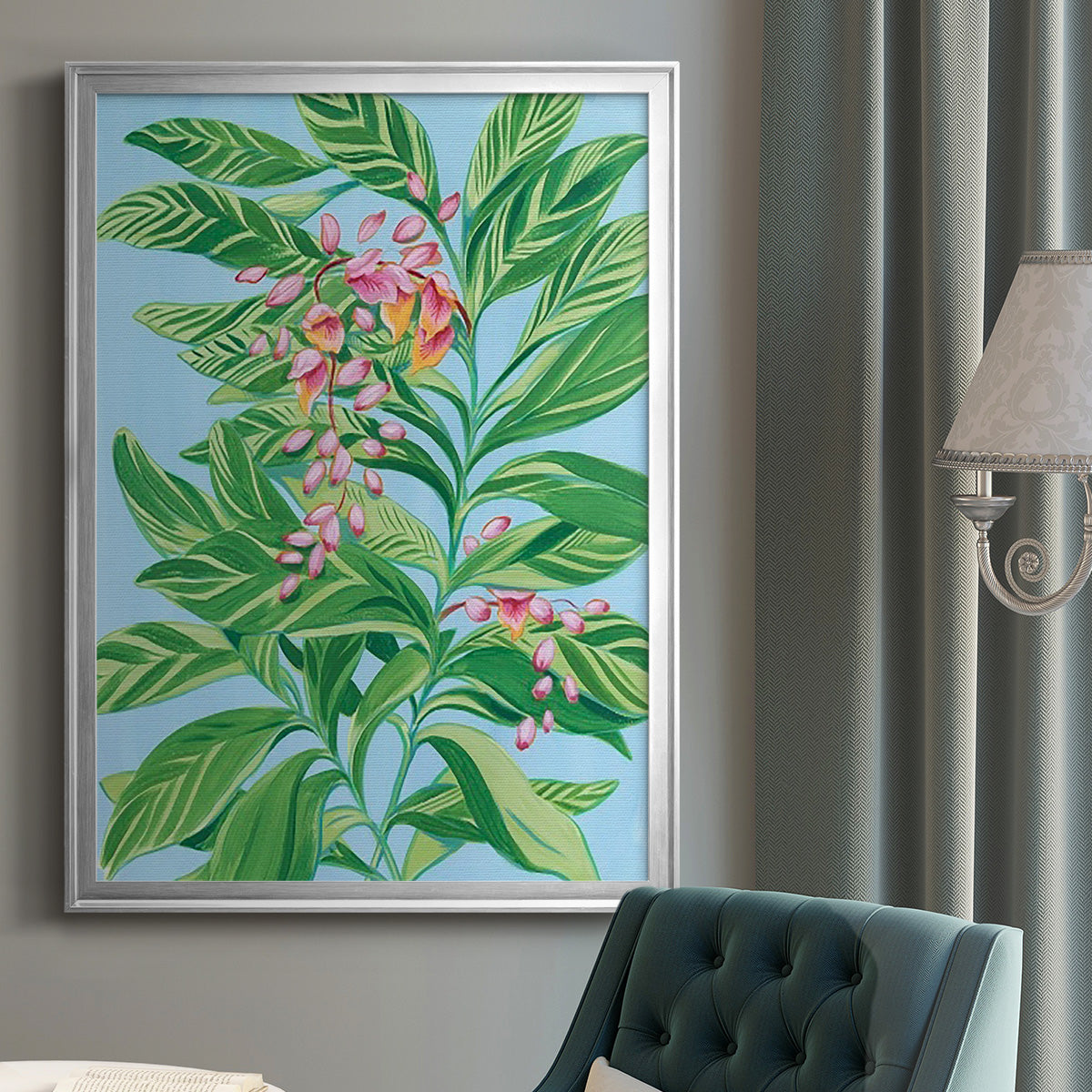 Tropical Shell Ginger II - Modern Framed Canvas Print