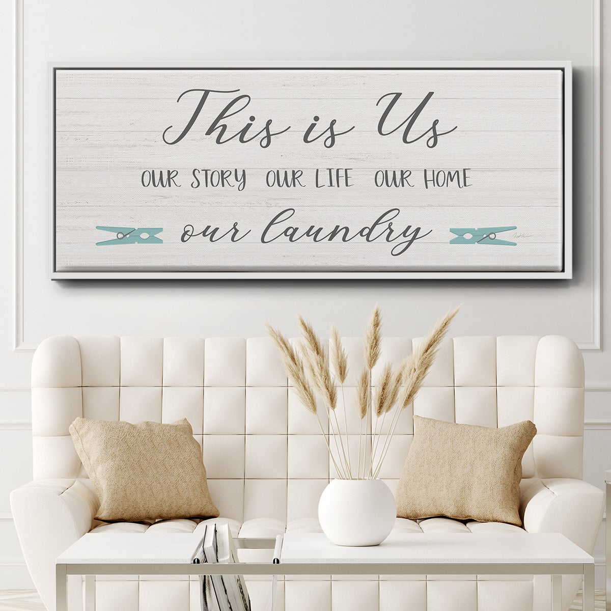 Us and Our Laundry - Floater Framed Canvas Print