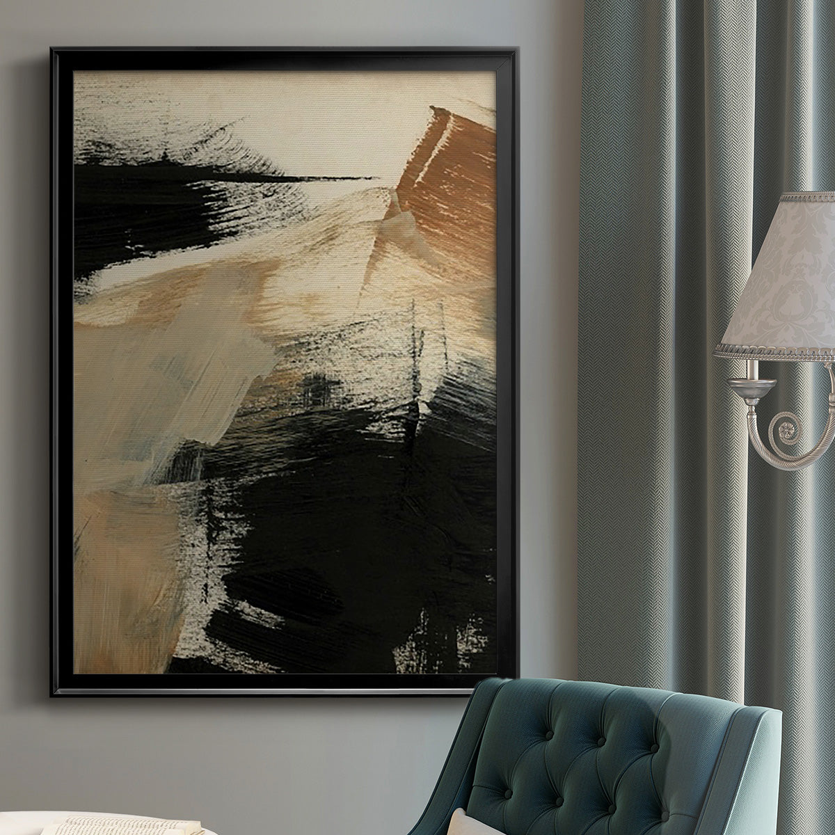 Baked Paintstrokes III - Modern Framed Canvas Print
