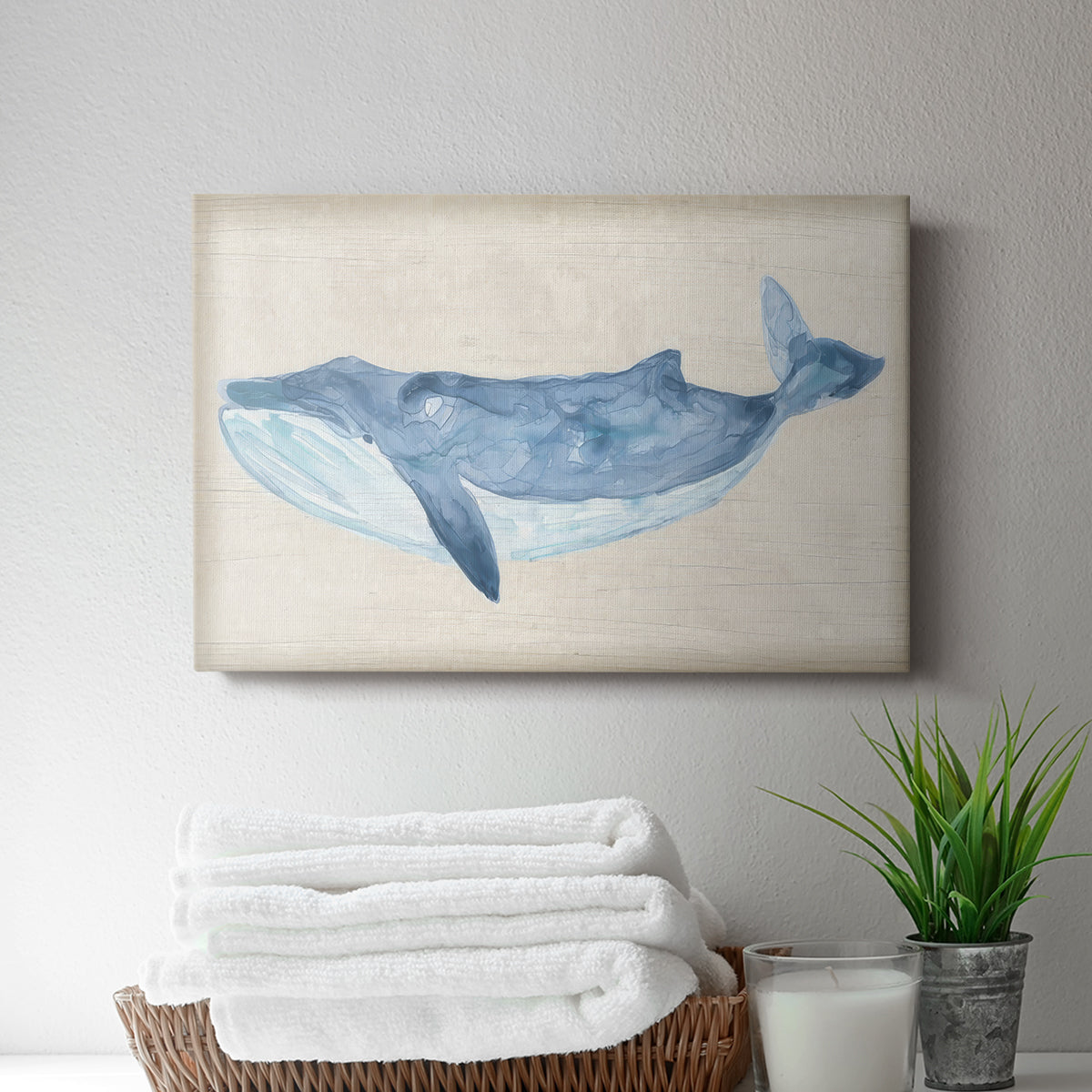 Rustic Whale II - Canvas Art Print