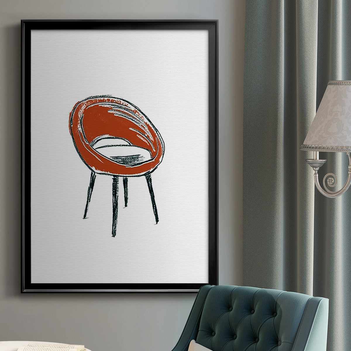 Take a Seat V - Modern Framed Canvas Print