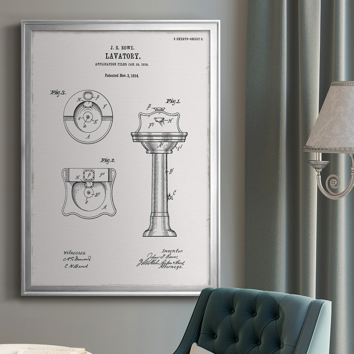 Vintage Sink I - Modern Framed Canvas Print