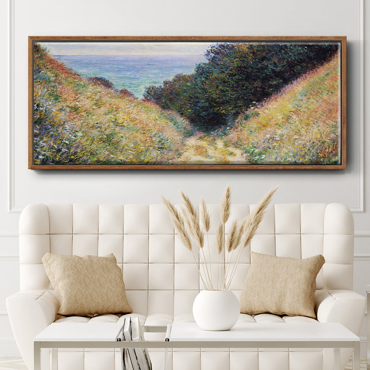 The Path at La Cavée, Pourville - Floater Framed Canvas Print
