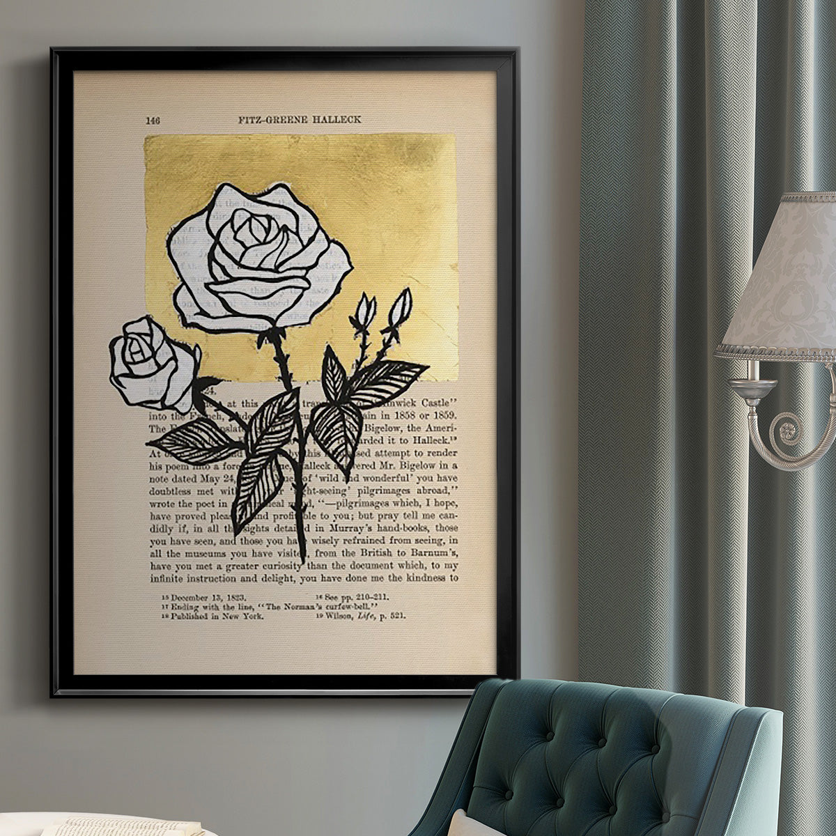 Floral Diary II - Modern Framed Canvas Print