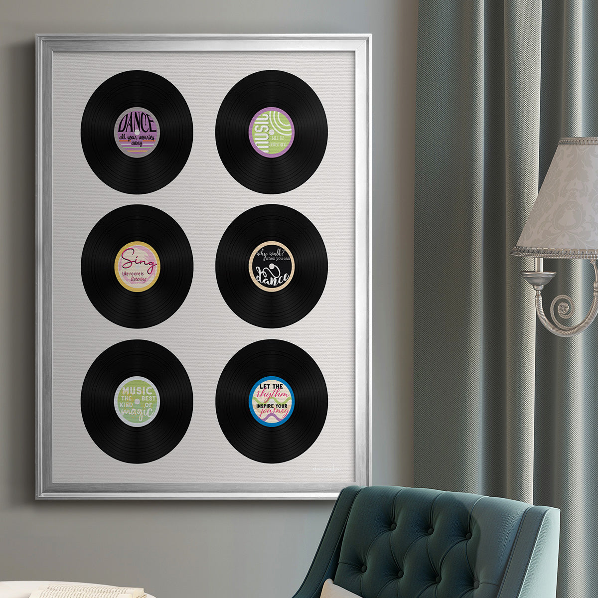 Vinyl Inspiration - Modern Framed Canvas Print