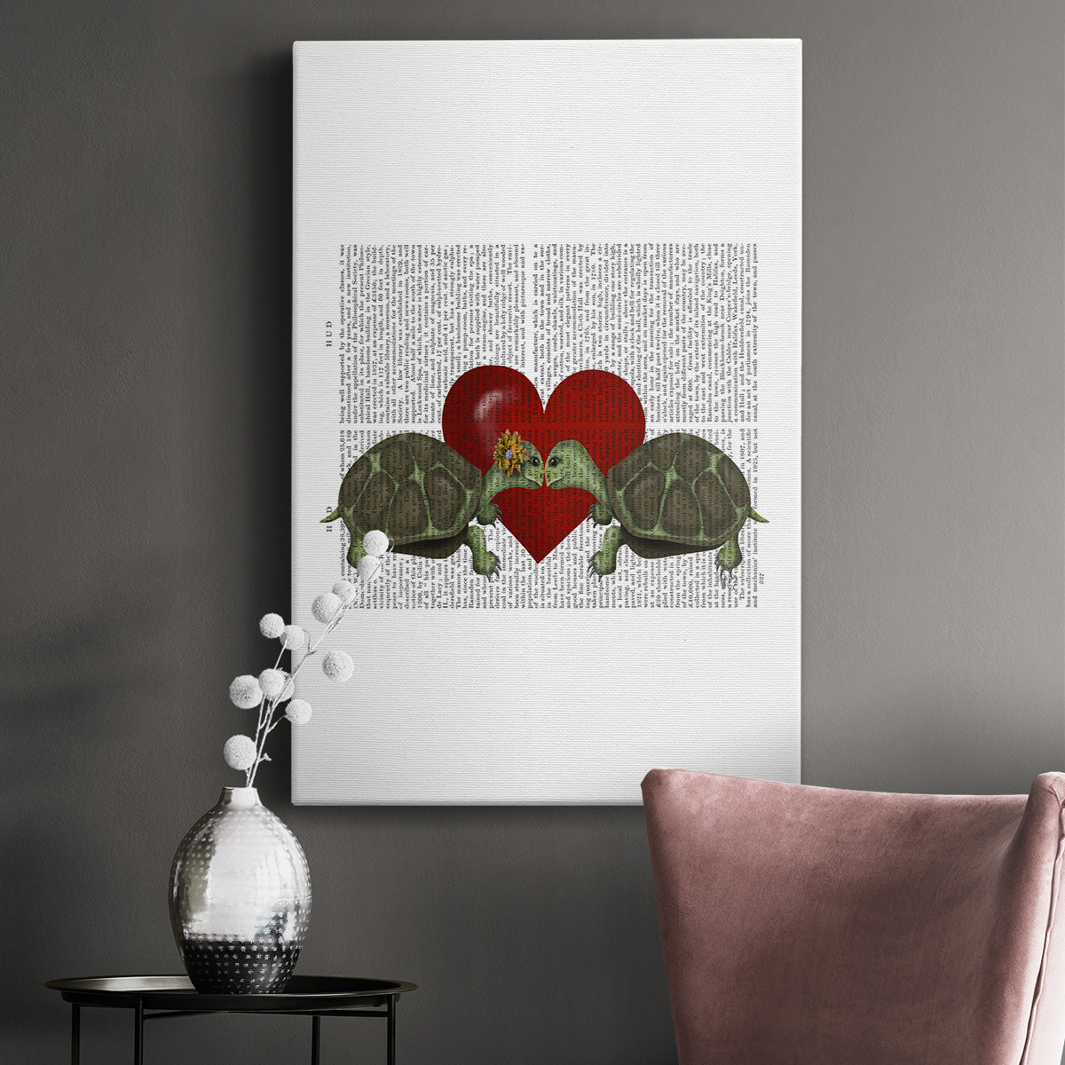 Turtle Kiss Premium Gallery Wrapped Canvas - Ready to Hang