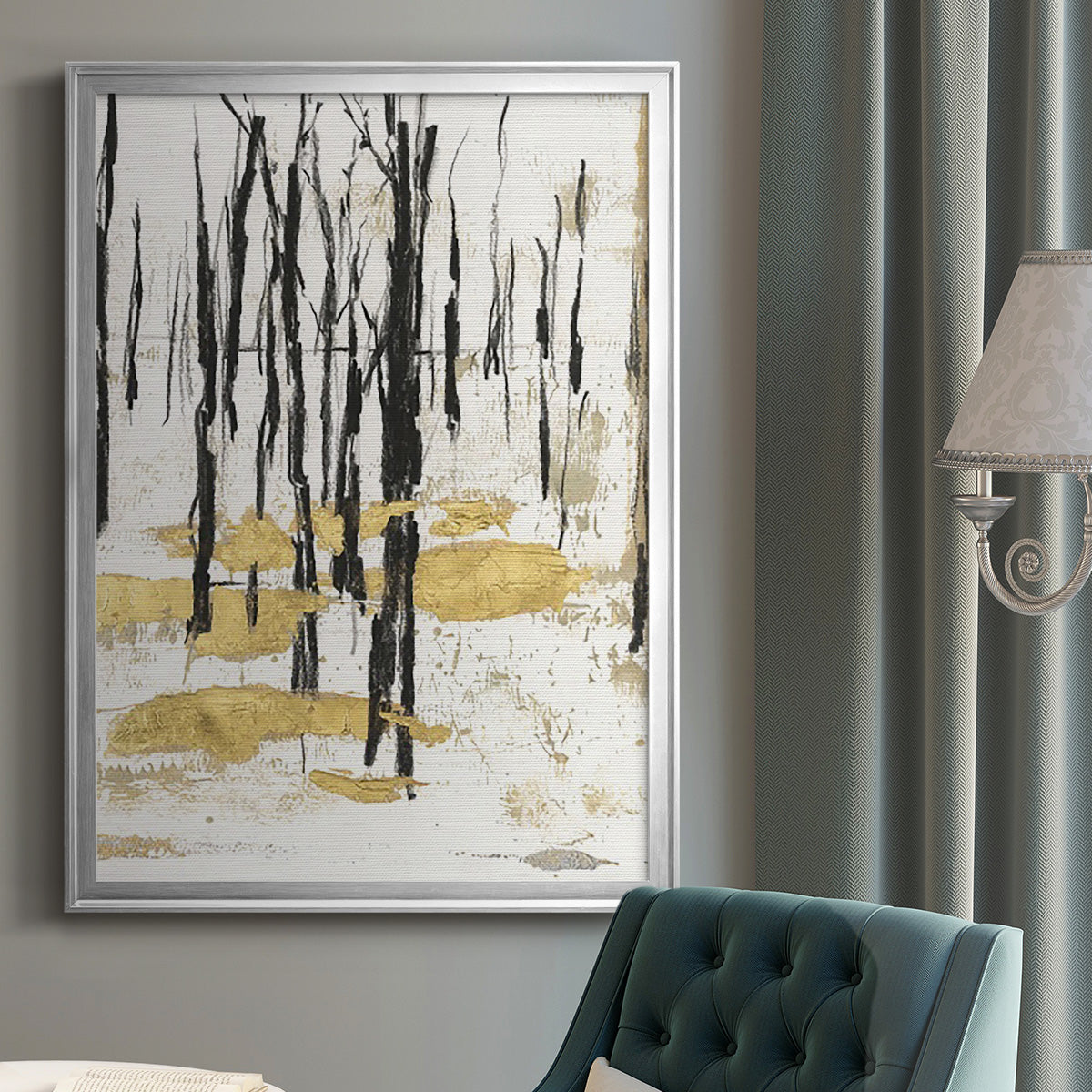 Gilded Winter I - Modern Framed Canvas Print