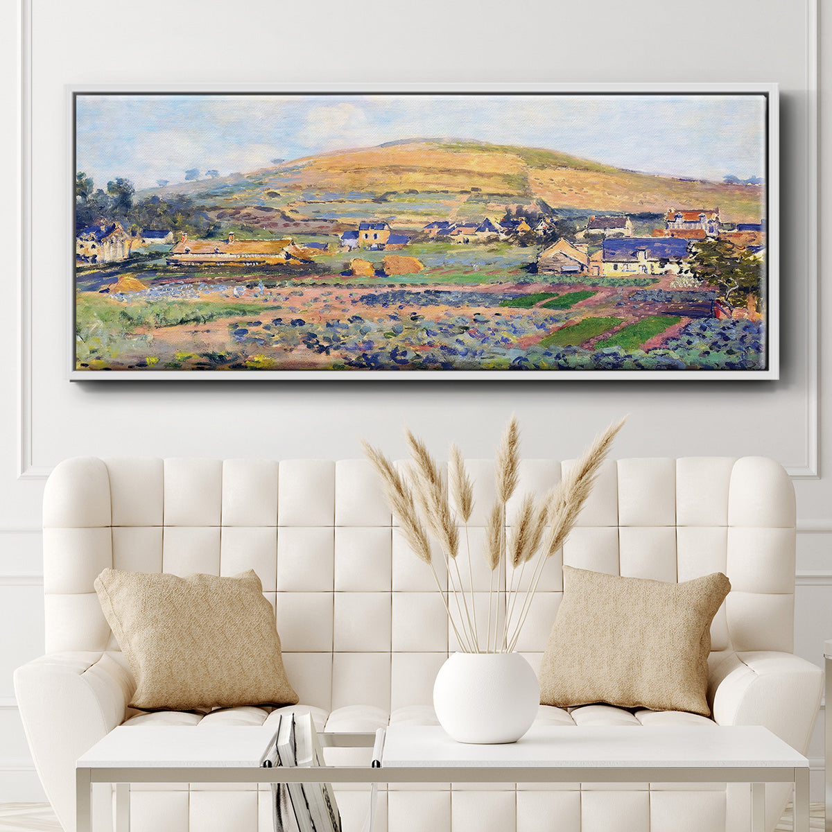 The Mount Riboudet in Rouen at Spring, 1872 - Floater Framed Canvas Print