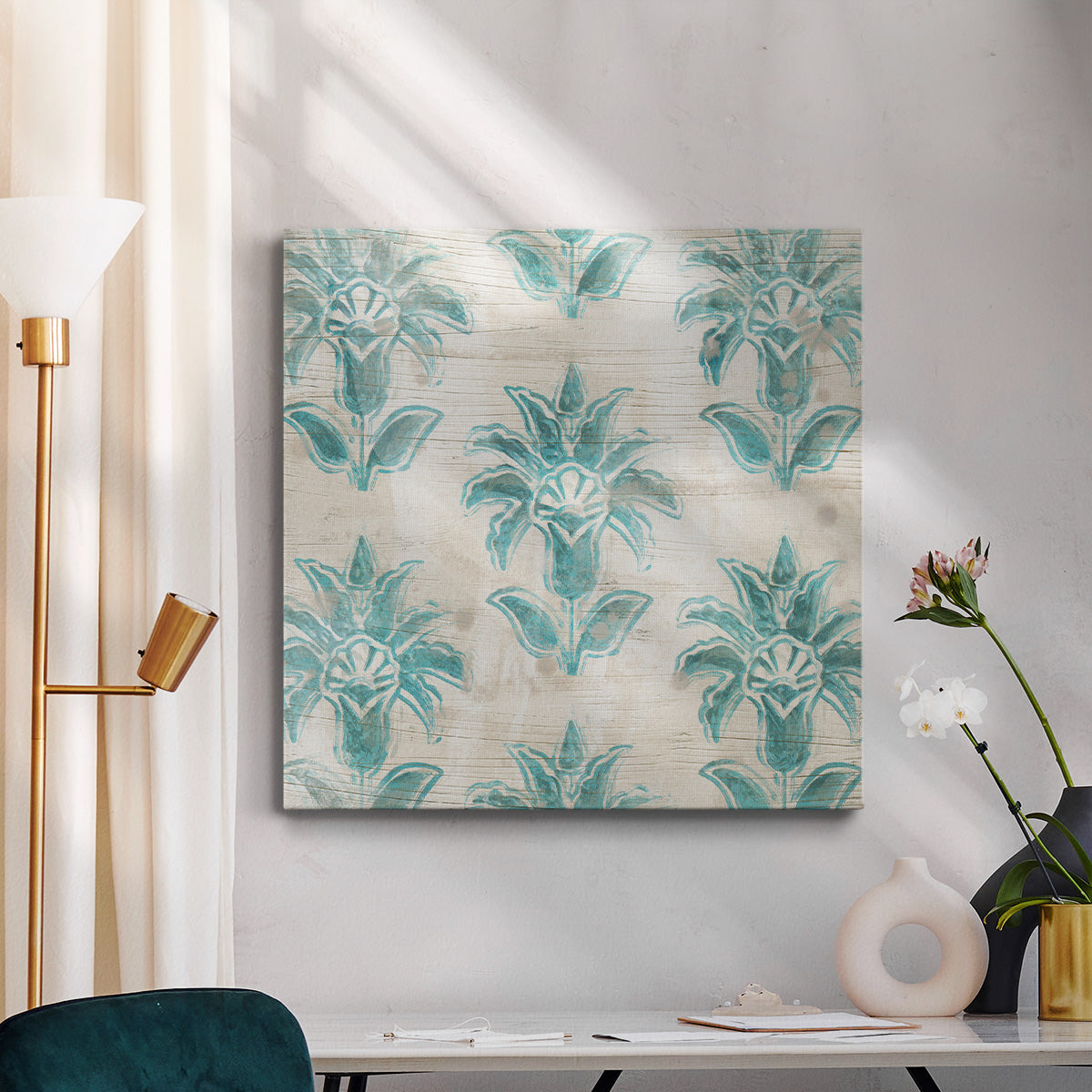 Serene Cerulean V-Premium Gallery Wrapped Canvas - Ready to Hang