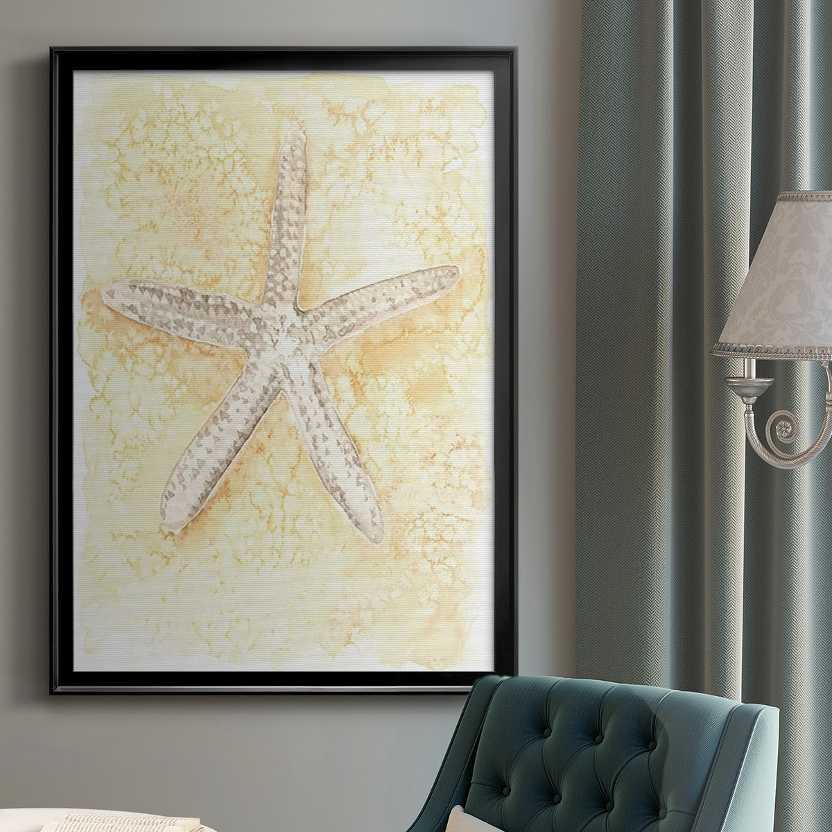 Salty Seashell I - Modern Framed Canvas Print