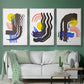 Shifting I - Framed Premium Gallery Wrapped Canvas L Frame 3 Piece Set - Ready to Hang