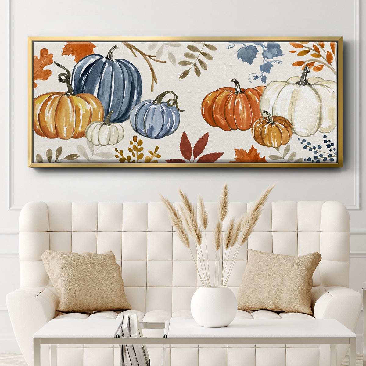 Autumn Pumpkins - Floater Framed Canvas Print