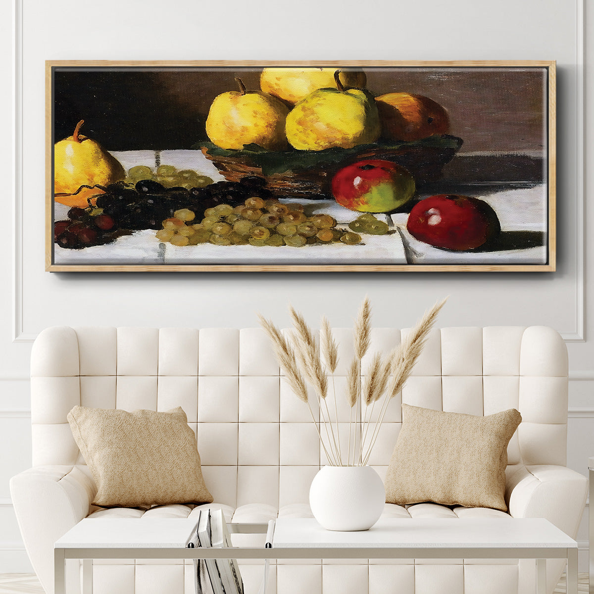 Still Life with Pears and Grapes, 1867 - Floater Framed Canvas Print