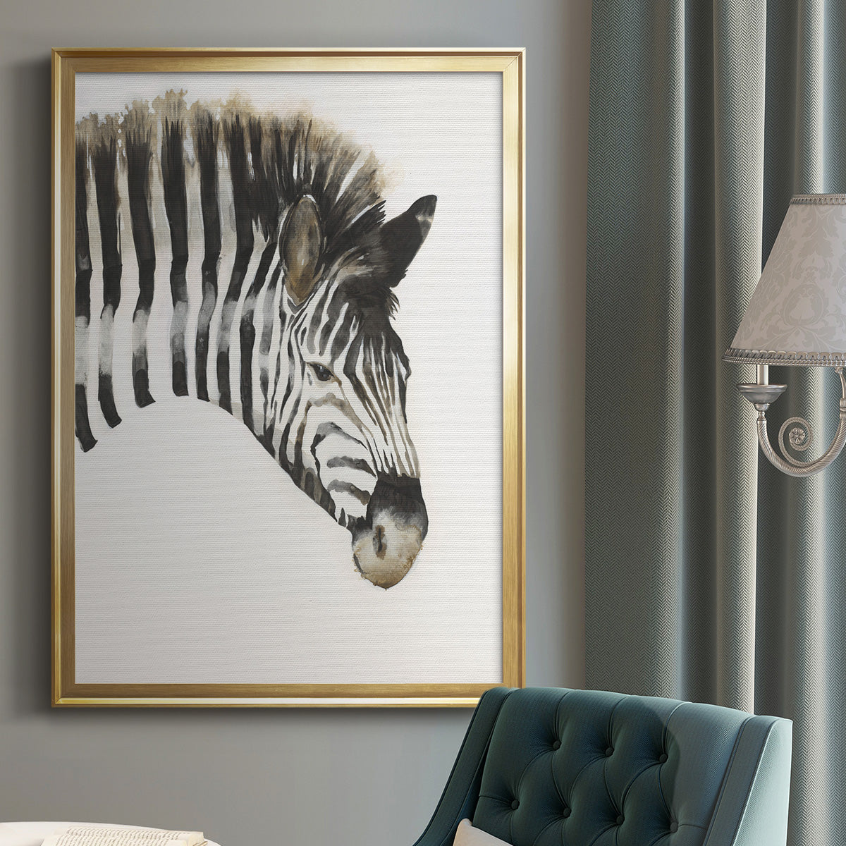 Zebra Stripes - Modern Framed Canvas Print