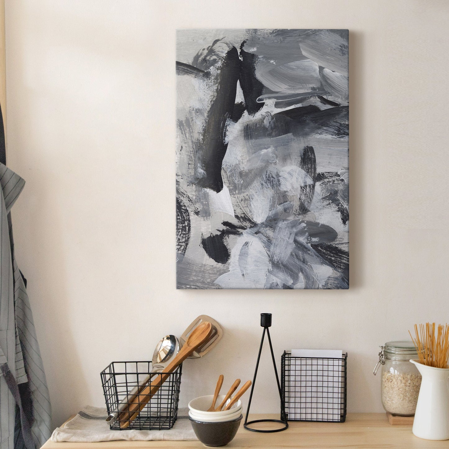 Black & White Mix III Premium Gallery Wrapped Canvas - Ready to Hang