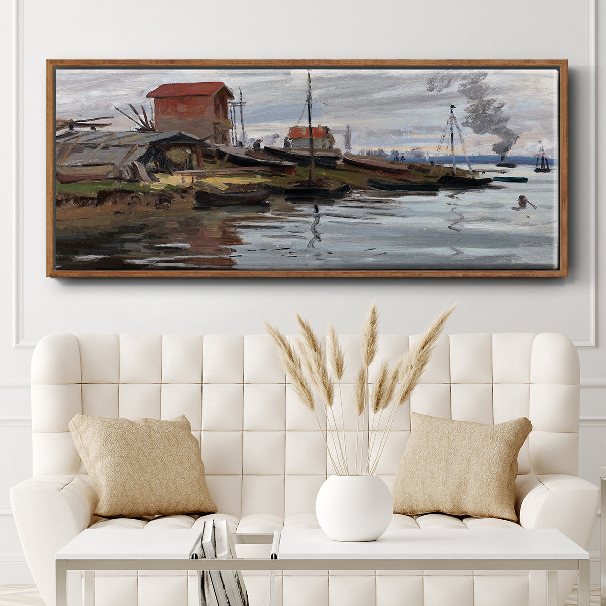 The Seine at Petit - Floater Framed Canvas Print