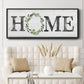 Gray Home Wreath - Floater Framed Canvas Print