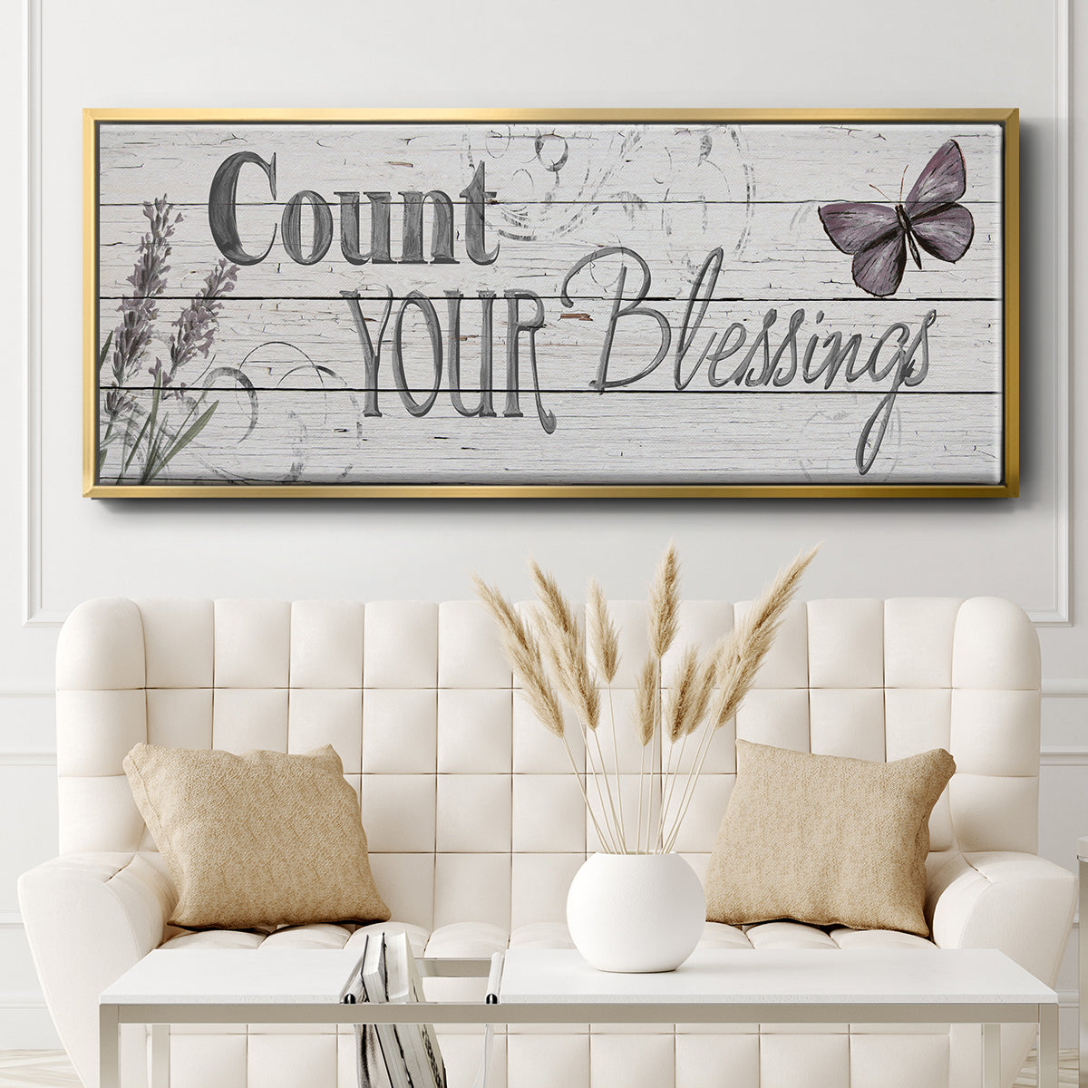 Count Your Blessings - Floater Framed Canvas Print