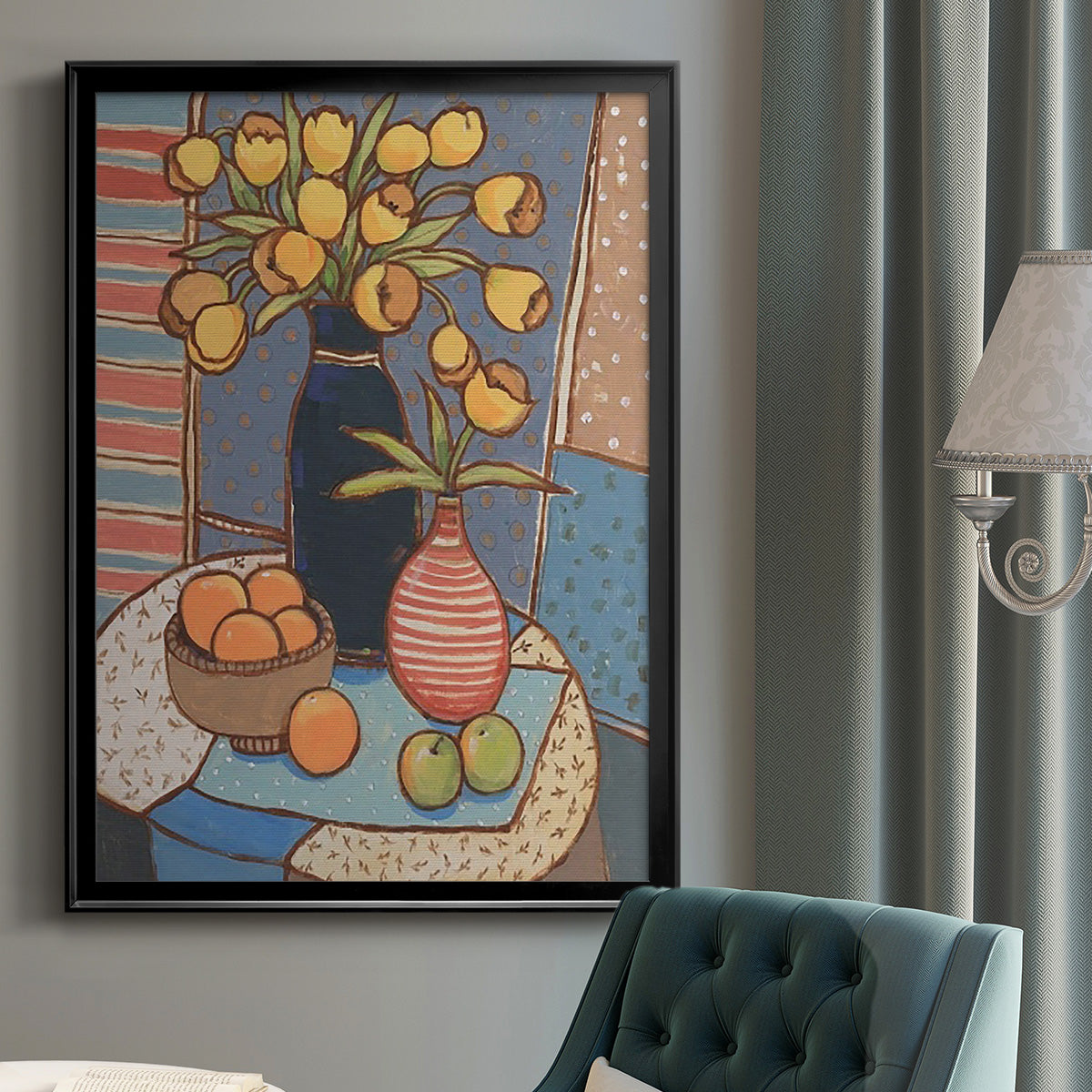 Table Still Life II - Modern Framed Canvas Print