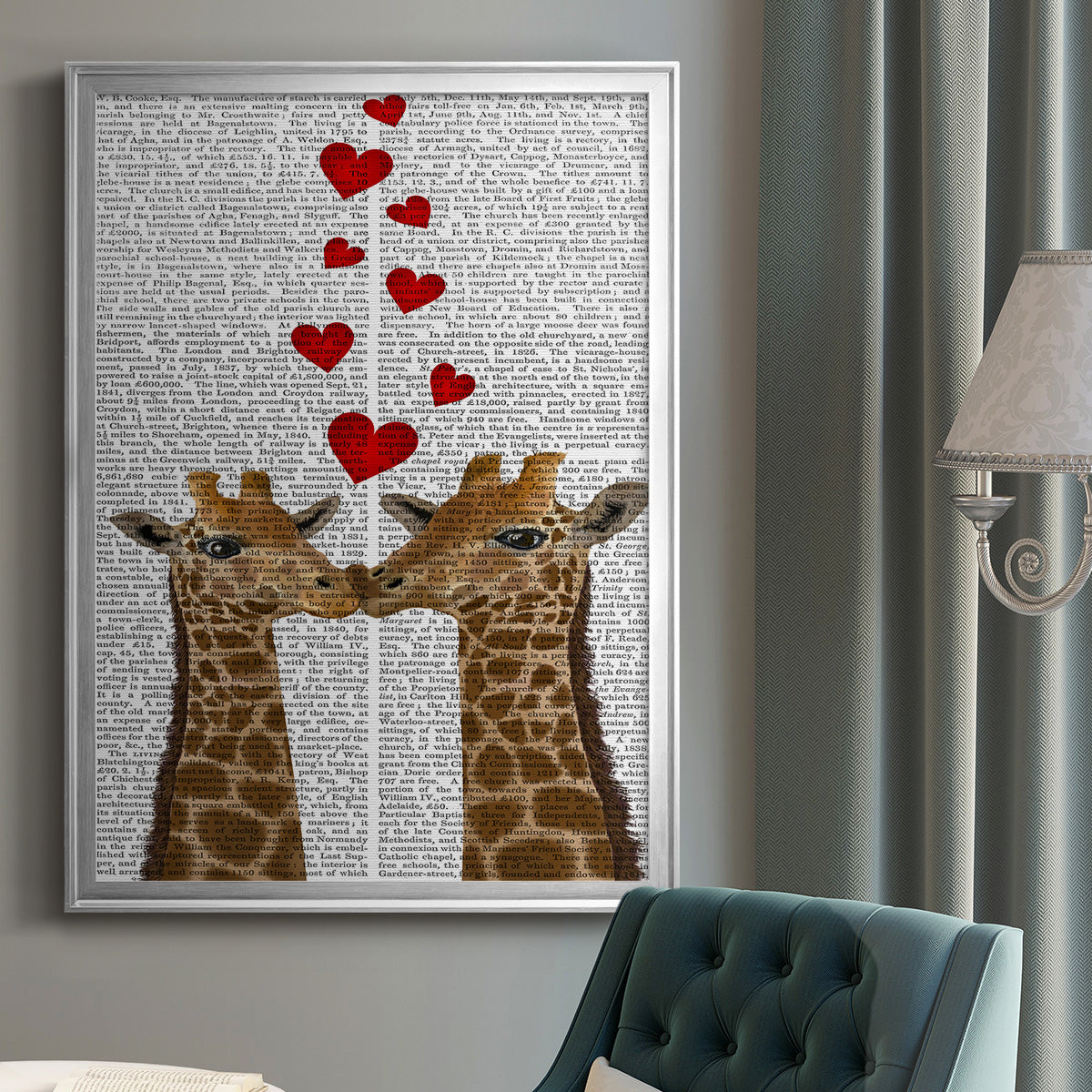 Love is in the Air Collection B - Modern Framed Canvas Print