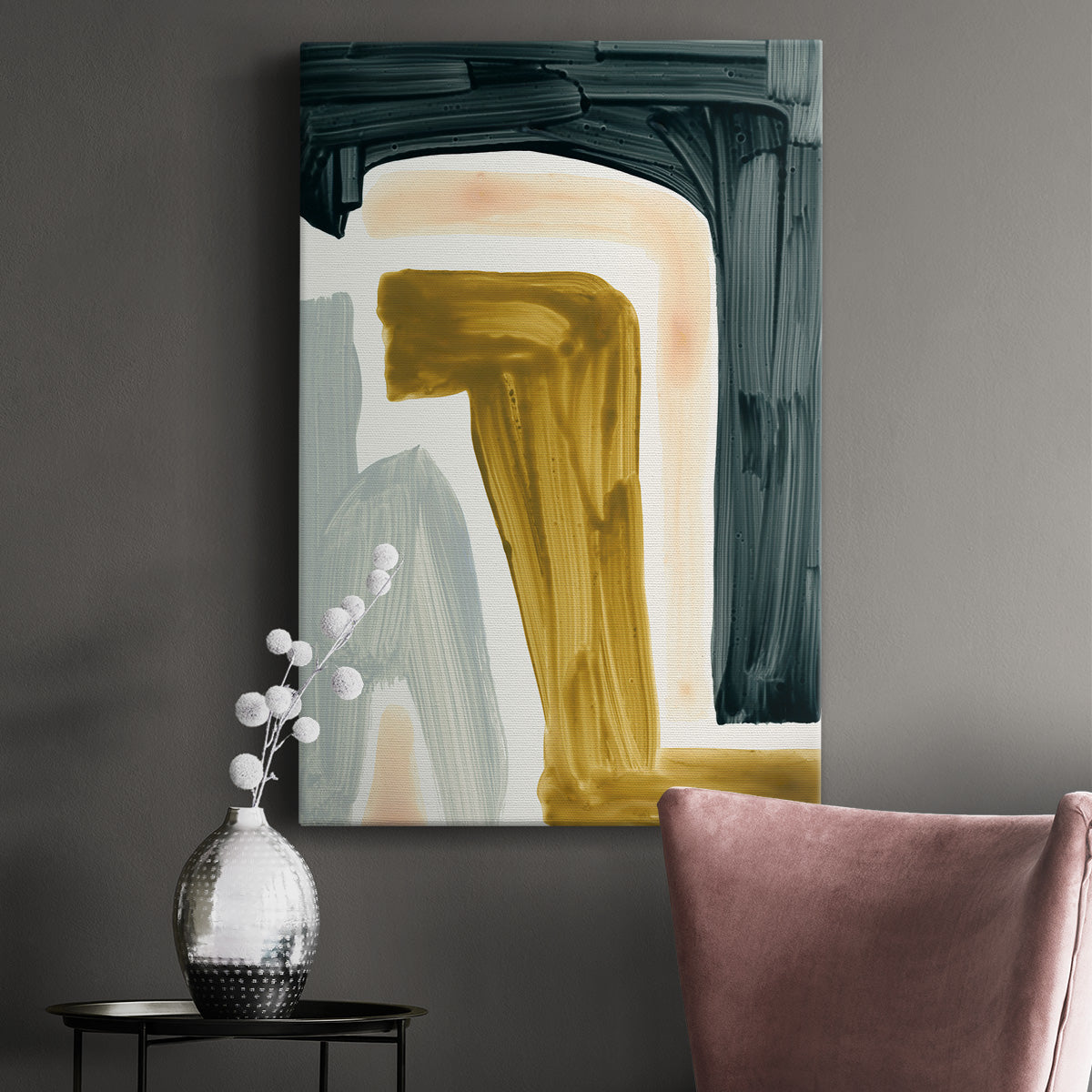 Brushy Shapes III Premium Gallery Wrapped Canvas - Ready to Hang