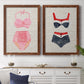 Vintage Swimming I - Premium Framed Canvas 2 Piece Set - Ready to Hang