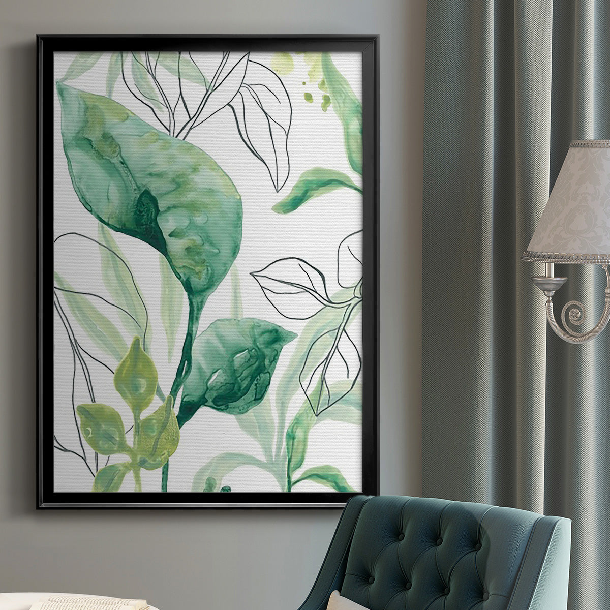 Tropical Palm Chorus I - Modern Framed Canvas Print