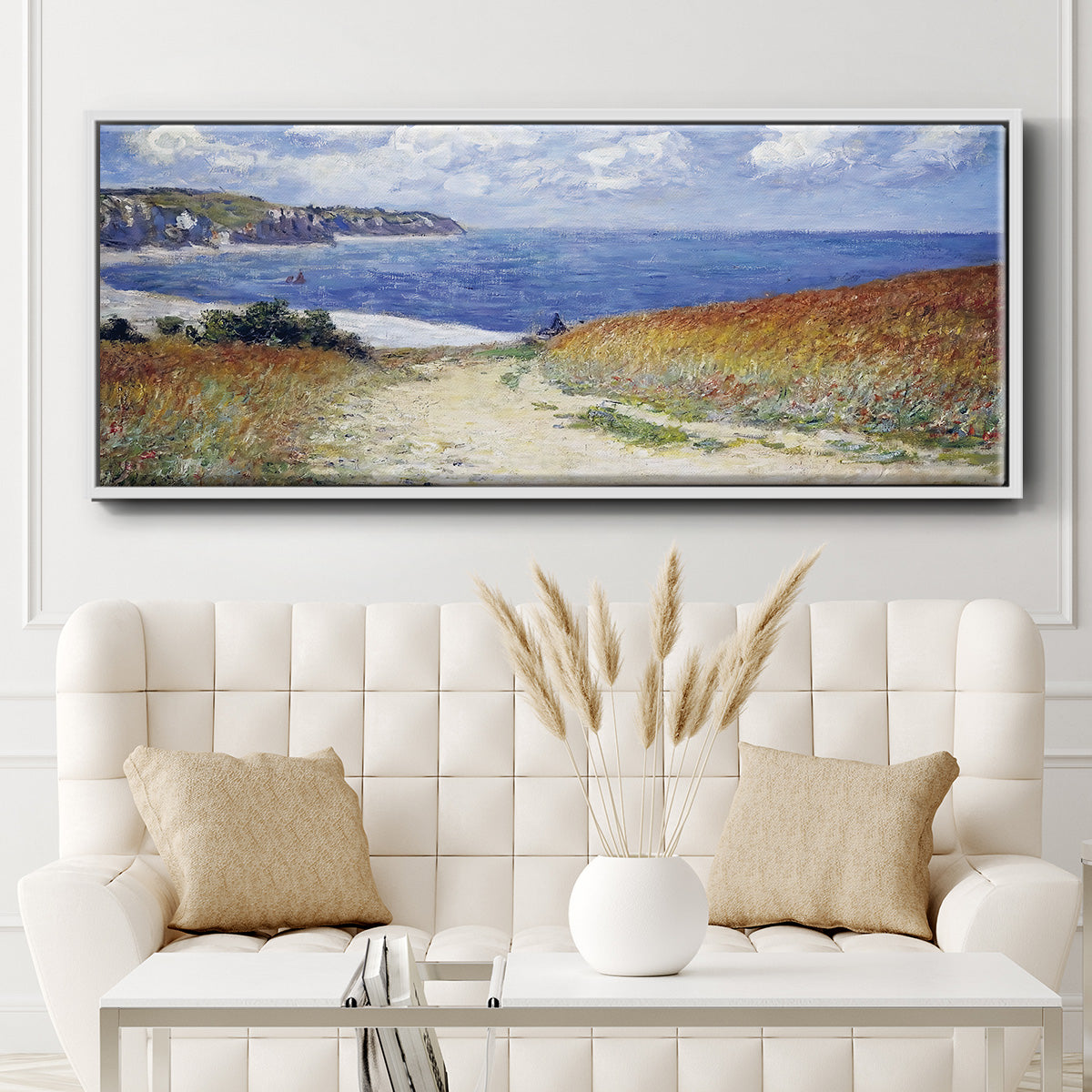 The Passage to the Sea Near Pourville, 1882 - Floater Framed Canvas Print