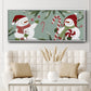 Peppermint Snowman Collection D - Floater Framed Canvas Print