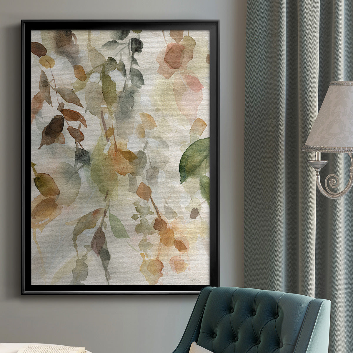 Cascading Nature II - Modern Framed Canvas Print