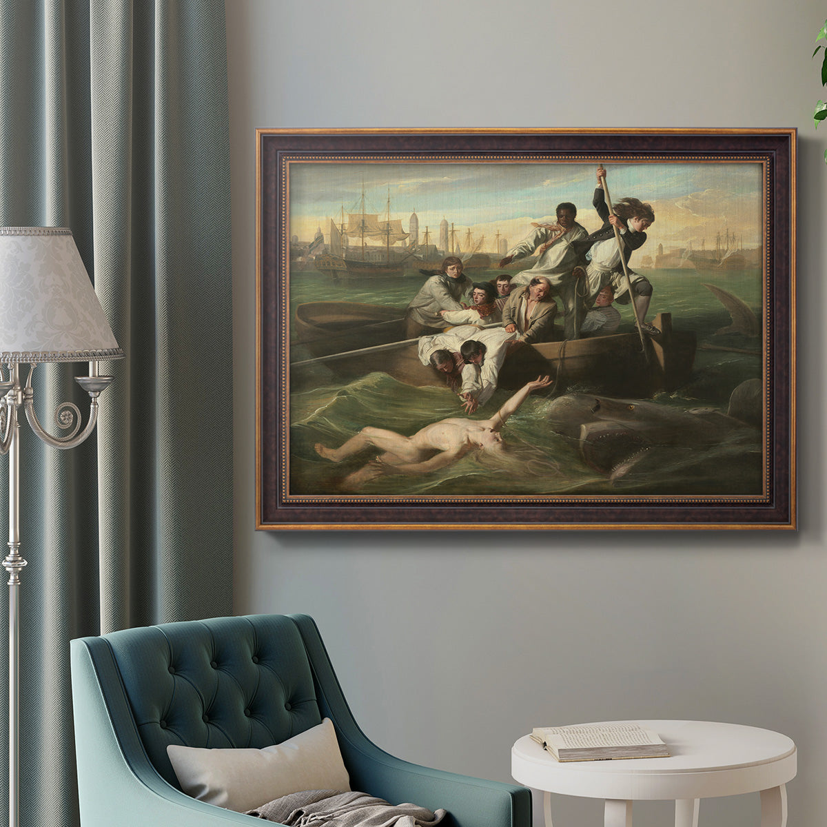 Watson and the Shark - Ornate Framed Canvas Print