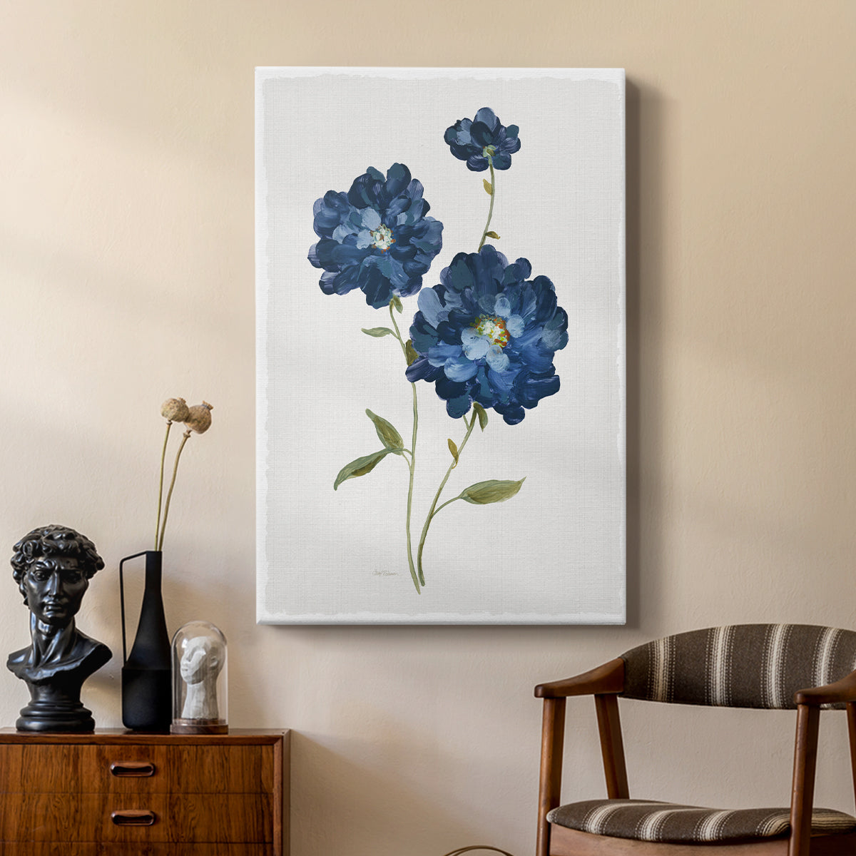 Blue Mums - Canvas Art Print