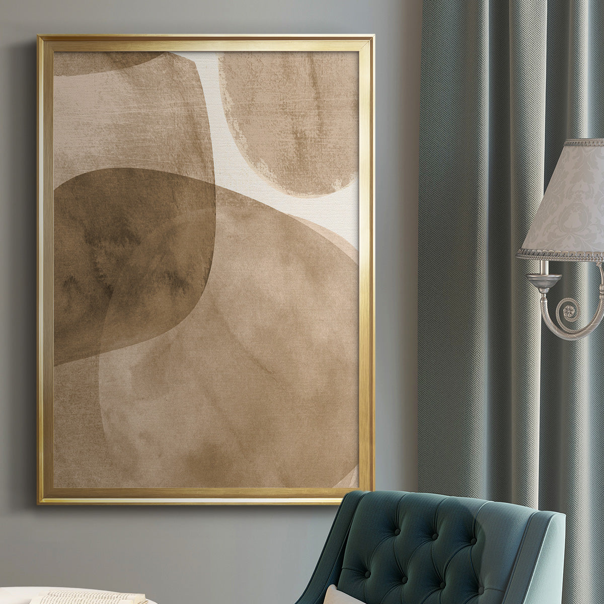 Neutral Object II - Modern Framed Canvas Print