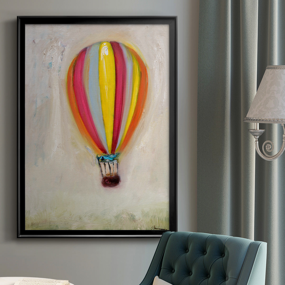 Lucky Hot Air Balloon -  Framed Canvas Print