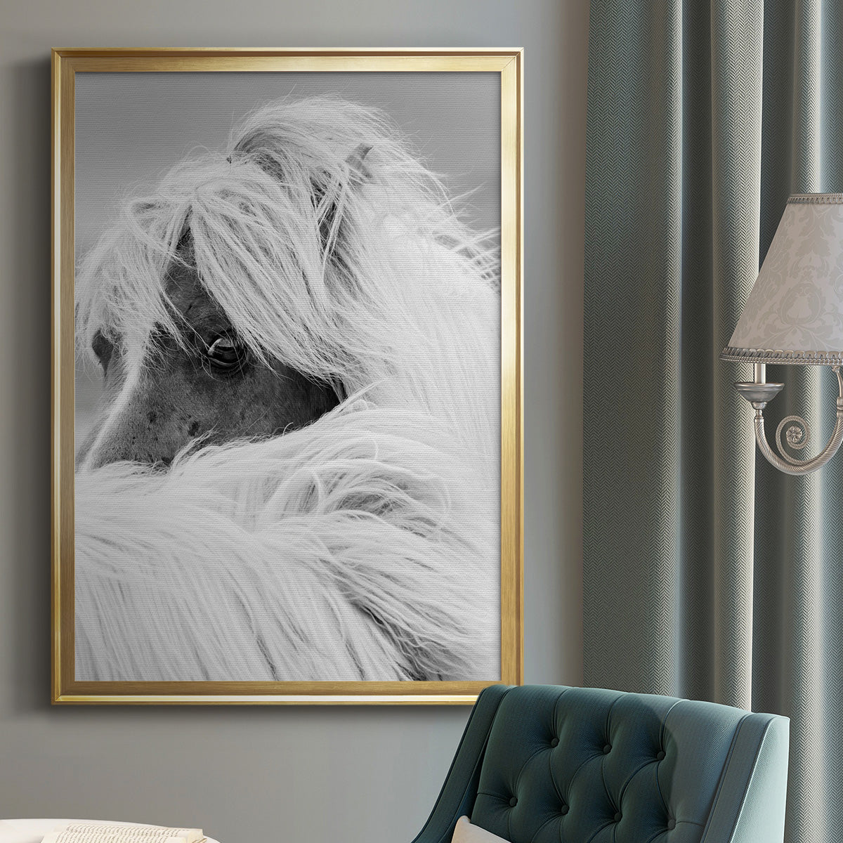 Island Pony II - Modern Framed Canvas Print