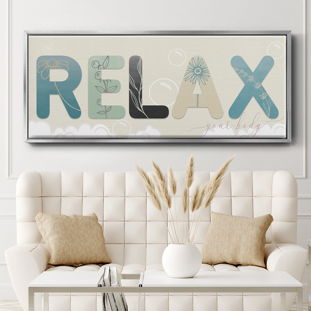 Relax Your Body - Floater Framed Canvas Print