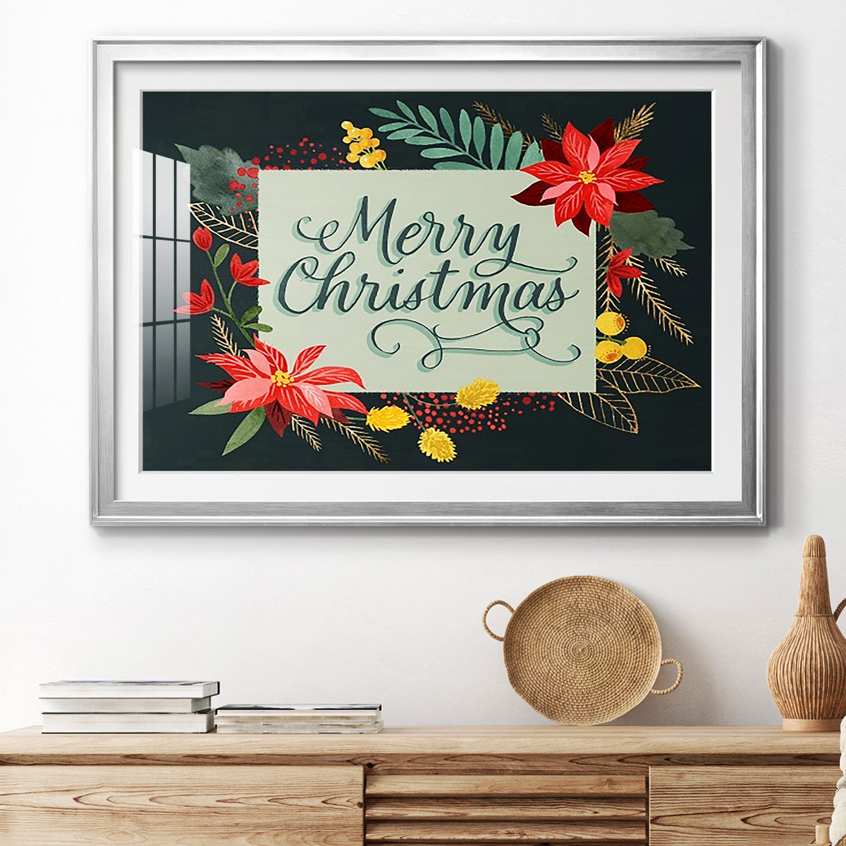 Bright Christmas Night  I - Modern Framed Art Print