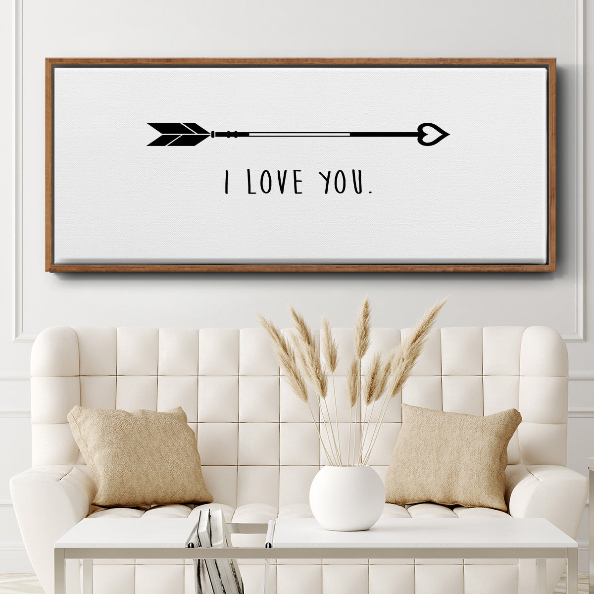 Love Arrow I - Floater Framed Canvas Print