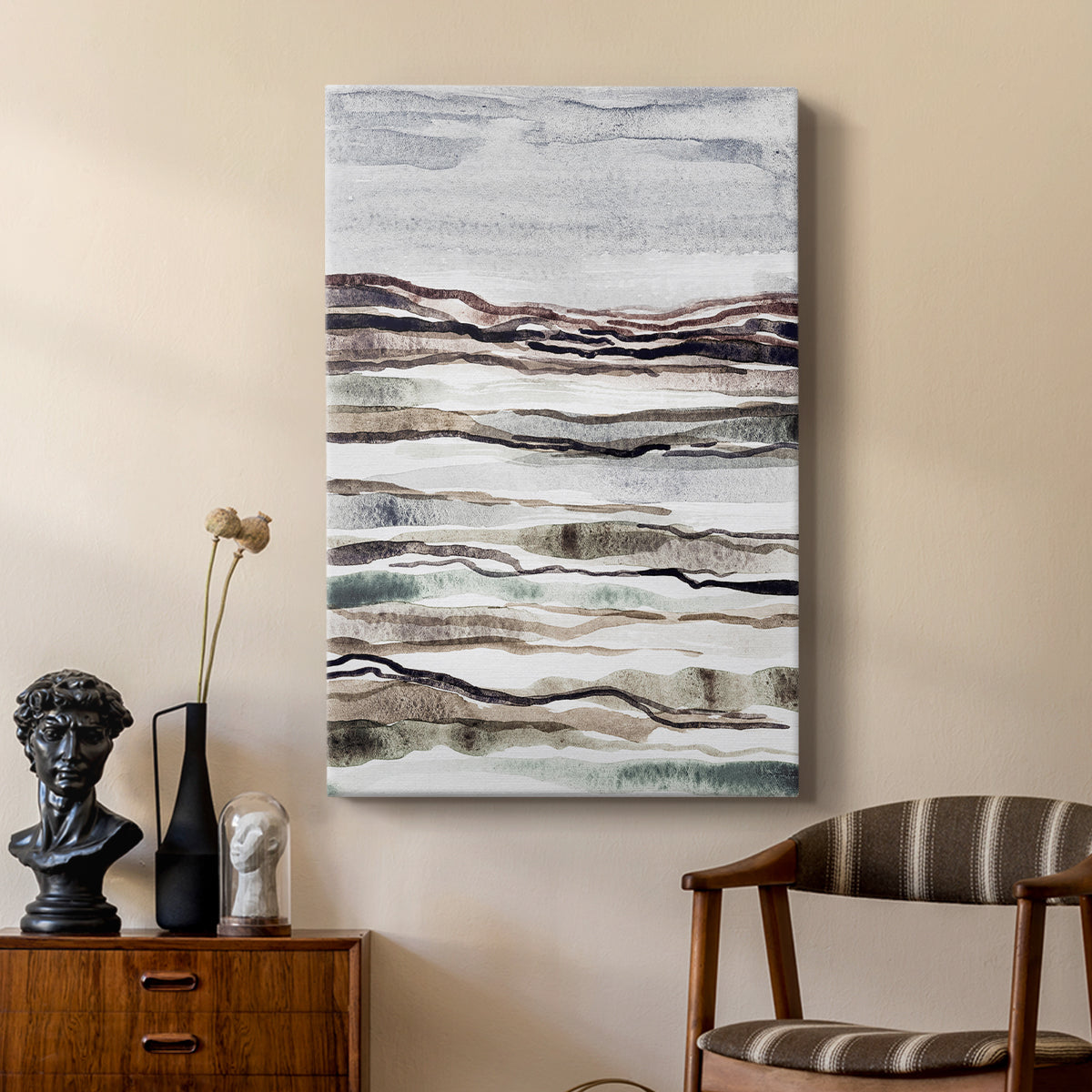 Muted Earth Layers I - Canvas Art Print
