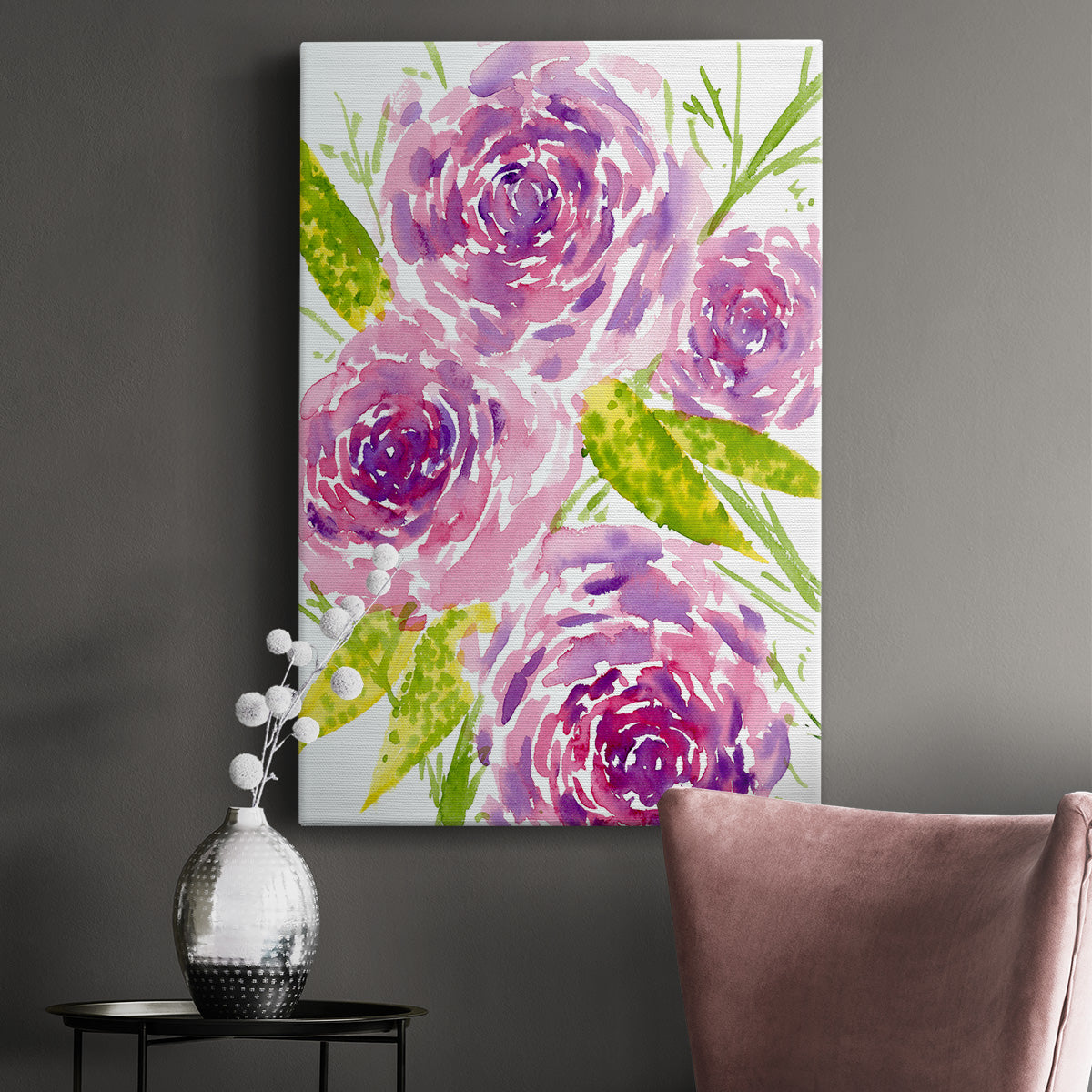 Bouquet Rose II - Canvas Art Print