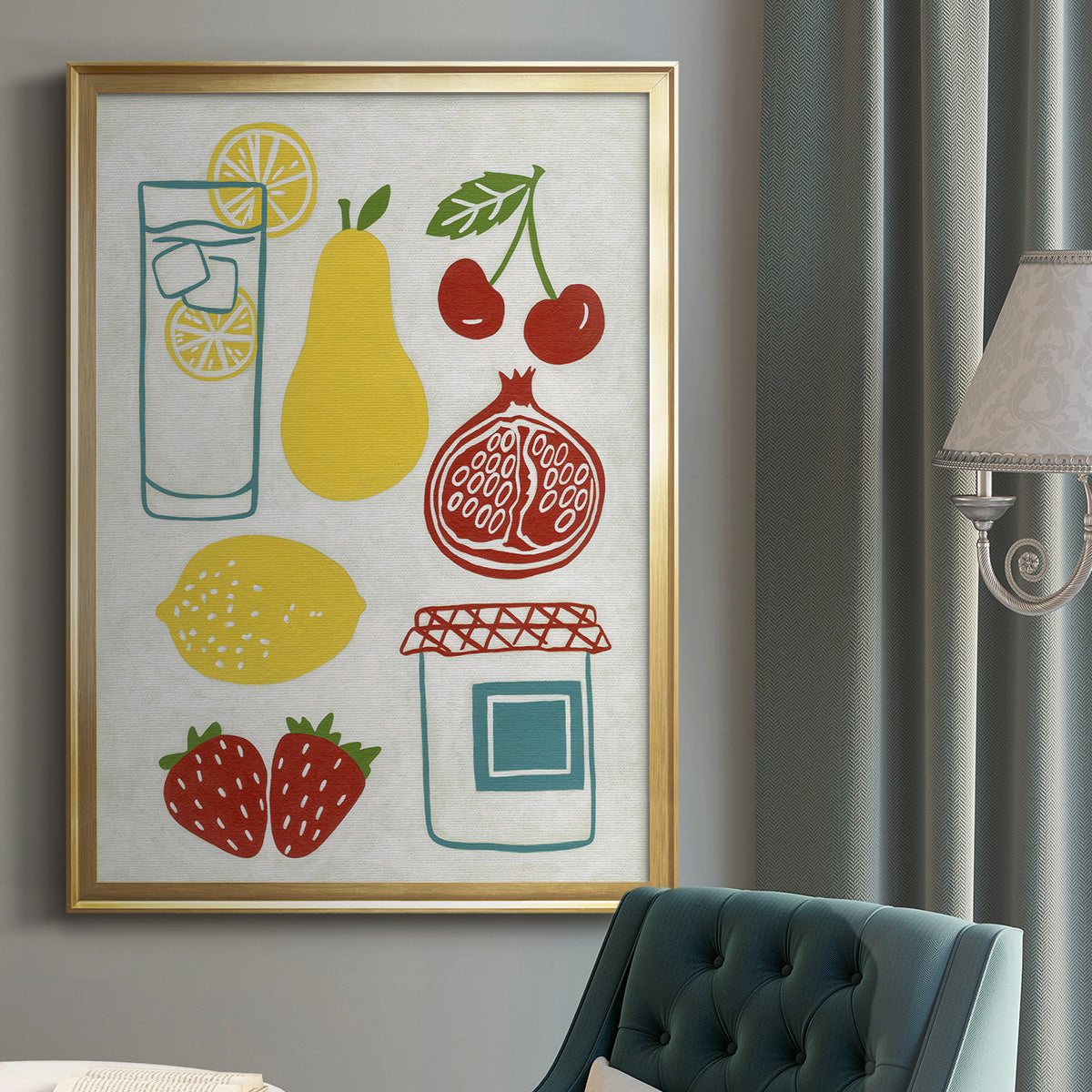 Sunday Picnic - Modern Framed Canvas Print