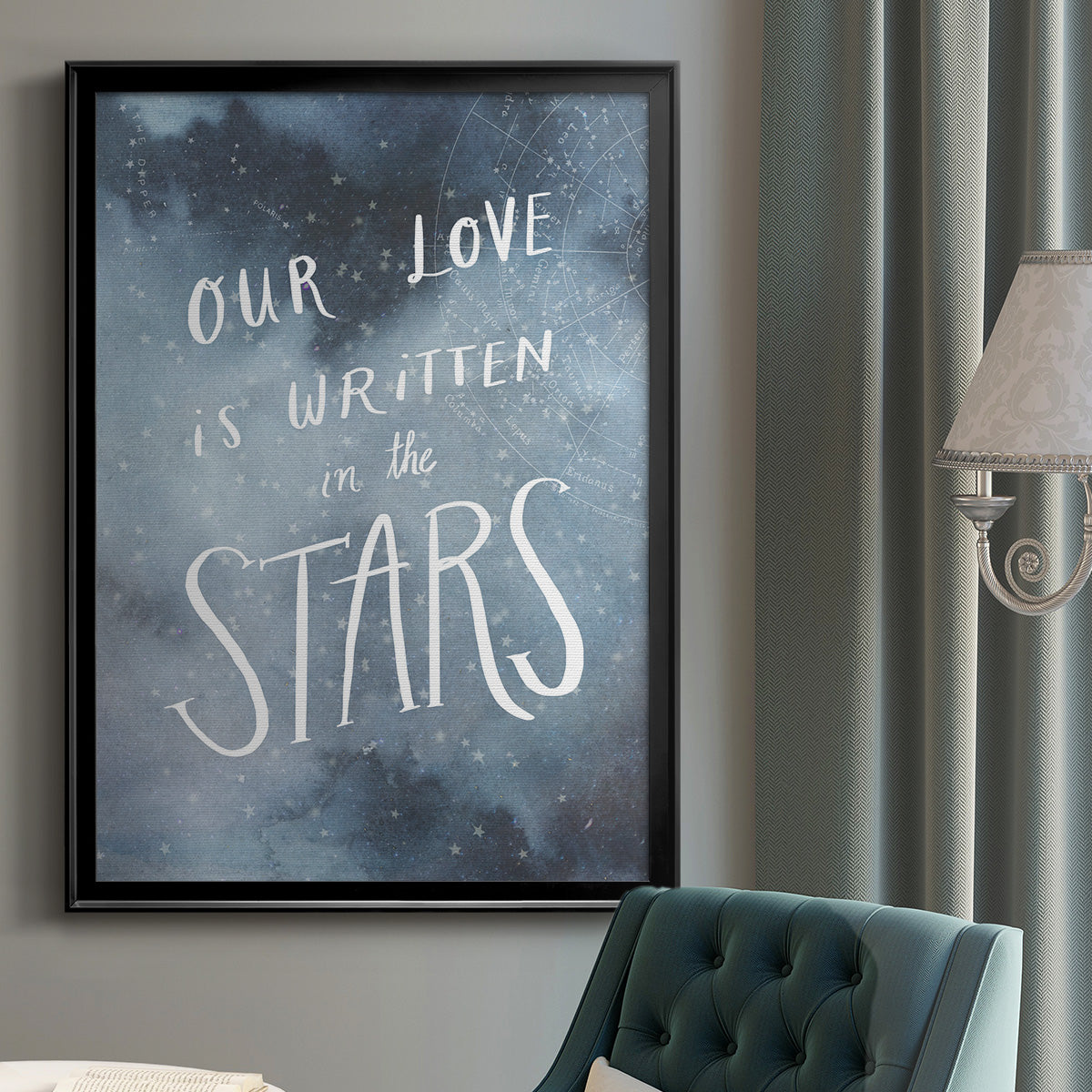 Celestial Love IV - Modern Framed Canvas Print