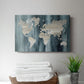 Navy World Map - Canvas Art Print