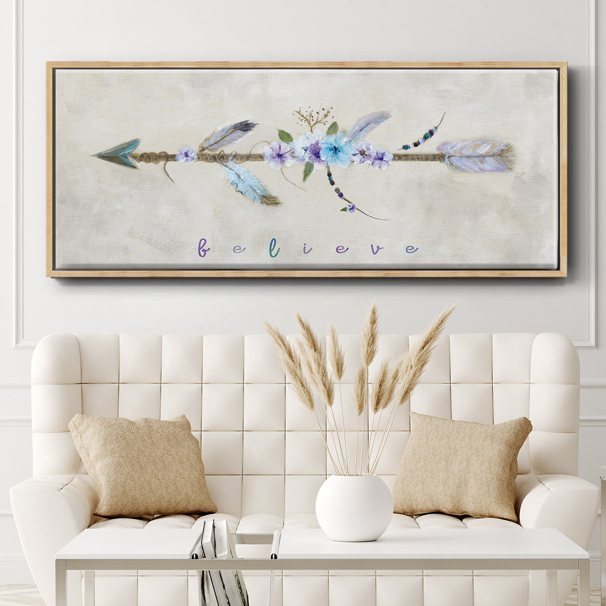 Boho Arrow I - Floater Framed Canvas Print
