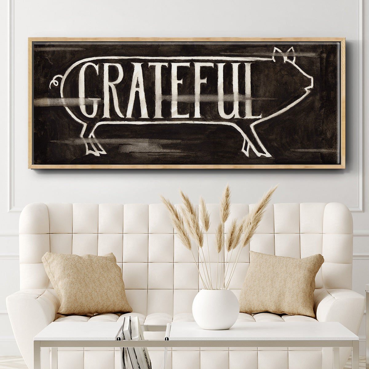 Grateful Pig - Floater Framed Canvas Print
