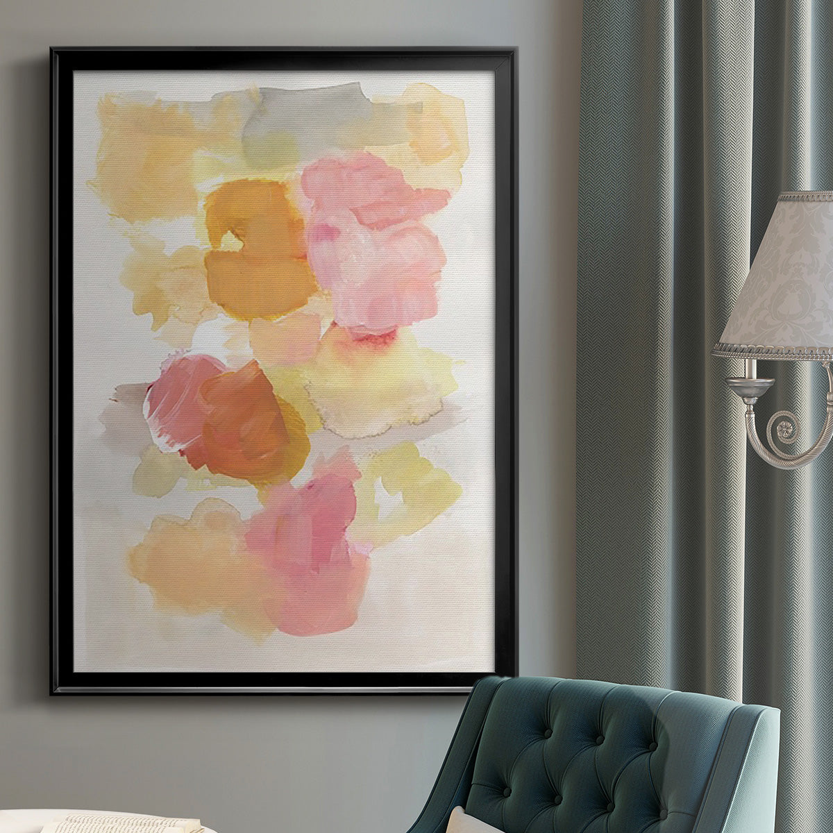 Warm Petals II - Modern Framed Canvas Print