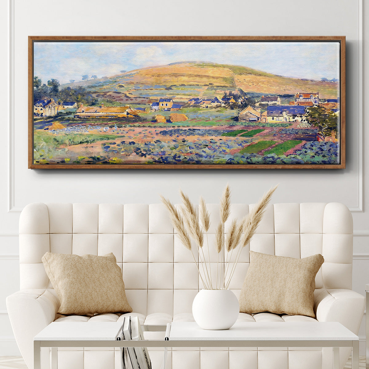 The Mount Riboudet in Rouen at Spring, 1872 - Floater Framed Canvas Print